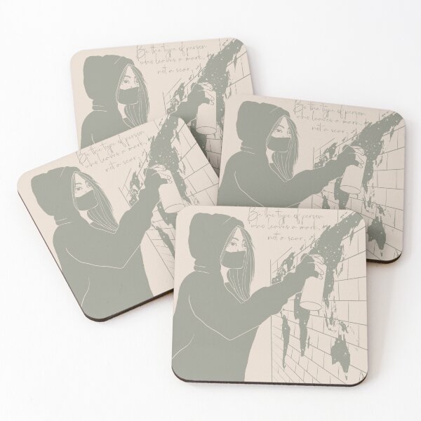 Item preview, Inspirational woman illustration - Green-gray card designed and sold by Michouprint.