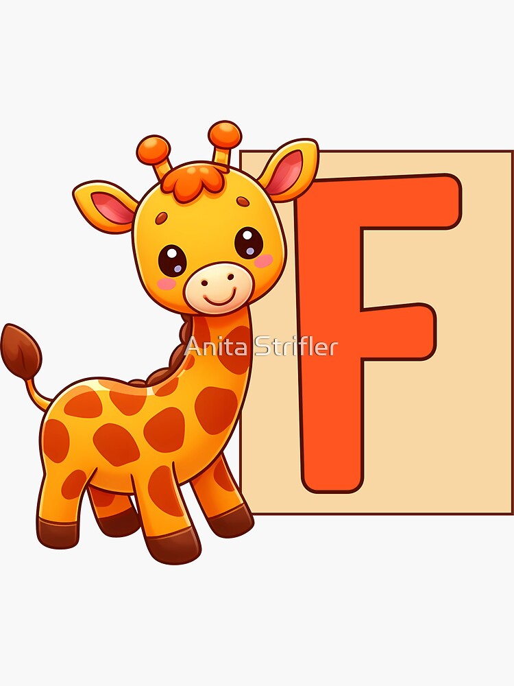 Giraffe Monogram Letter F Sticker for Sale by Anita Strifler