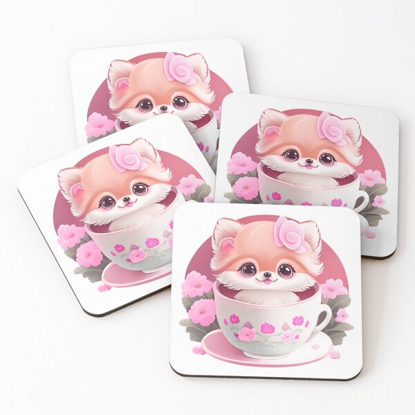 Item preview, Kawaii Pomeranian: Smiles in a Tea Cup designed and sold by CutesyKoala.