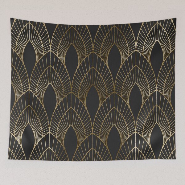 Item preview, Glitzy Golden-Hues And Black Art Deco Pattern designed and sold by DEC02.