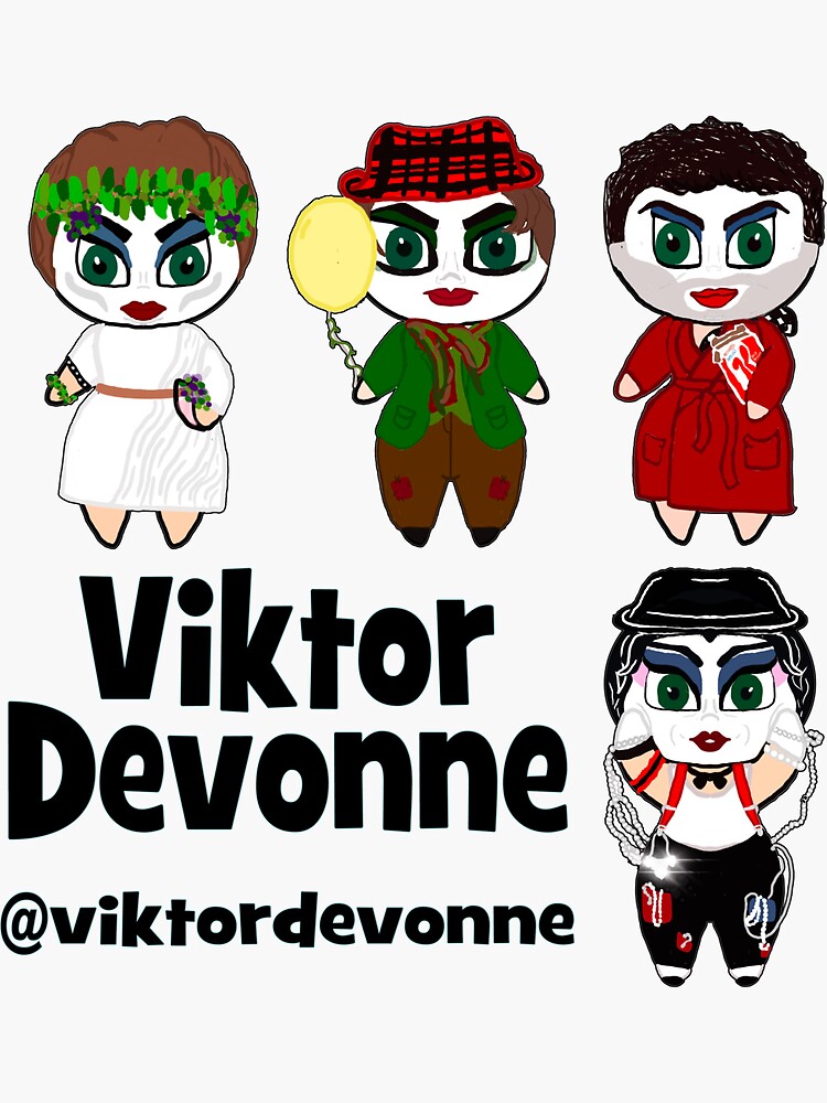 Thumbnail 3 of 3, Sticker, Viktor Devonne Doll Posse (Square) designed and sold by weburlesque.