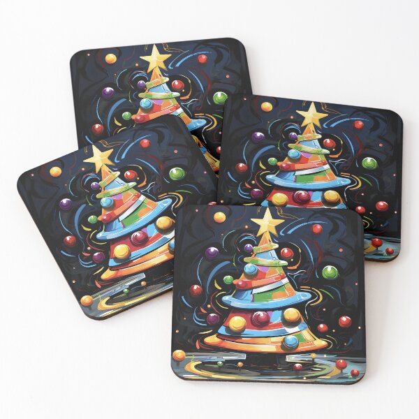 Item preview, Colorful Christmas Tree Illustration designed and sold by inkArtistryfine.