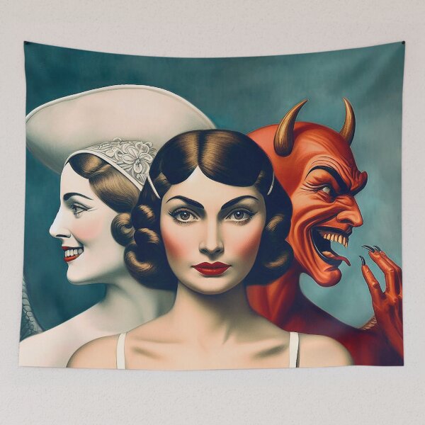 Item preview, Girl undecided between good and evil designed and sold by marccelusshop.