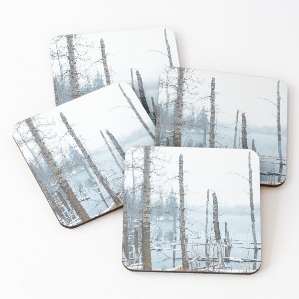 Item preview, Snow Falling at Aspen Lake in Winter designed and sold by Amy Mitchell.