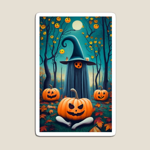 Item preview, Calabazas divertidas con un fantasma aterrador en el bosque designed and sold by Studio-DesignWw.