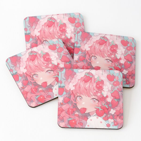 Item preview, Adorable Pink Sakura and Strawberry Anime Girl designed and sold by bubblegoth.