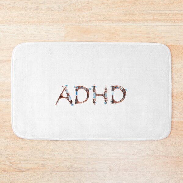 Item preview, The inscription "ADHD" on a white background - mechanical, robotic, metal, crazy. designed and sold by My-fake-places.