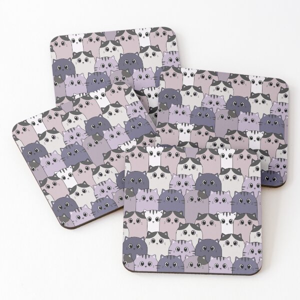Item preview, Cute and Colorful Cat Crew Repeated Pattern - Purple designed and sold by PearlMoonGrapes.