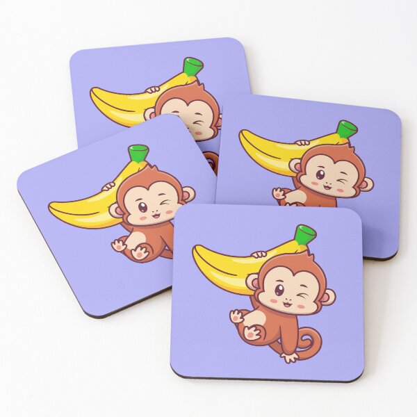 Item preview, Cute Monkey Hanging Banana - Cartoon Vector Icon designed and sold by hjian8219.