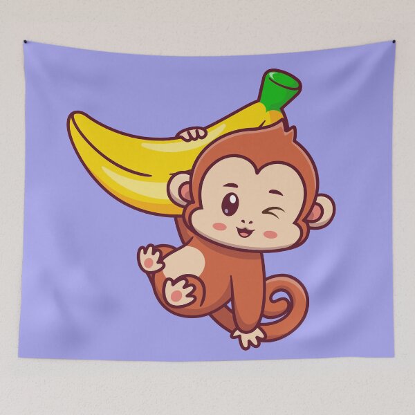 Item preview, Cute Monkey Hanging Banana - Cartoon Vector Icon designed and sold by hjian8219.