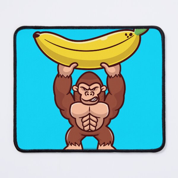 Item preview, Cute Gorilla Lifting Big Banana - Cartoon Vector Icon designed and sold by hjian8219.