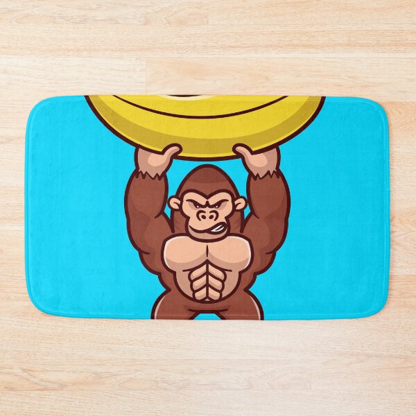 Item preview, Cute Gorilla Lifting Big Banana - Cartoon Vector Icon designed and sold by hjian8219.