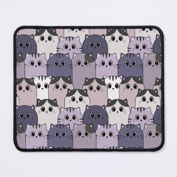 Item preview, Cute and Colorful Cat Crew Repeated Pattern - Purple designed and sold by PearlMoonGrapes.