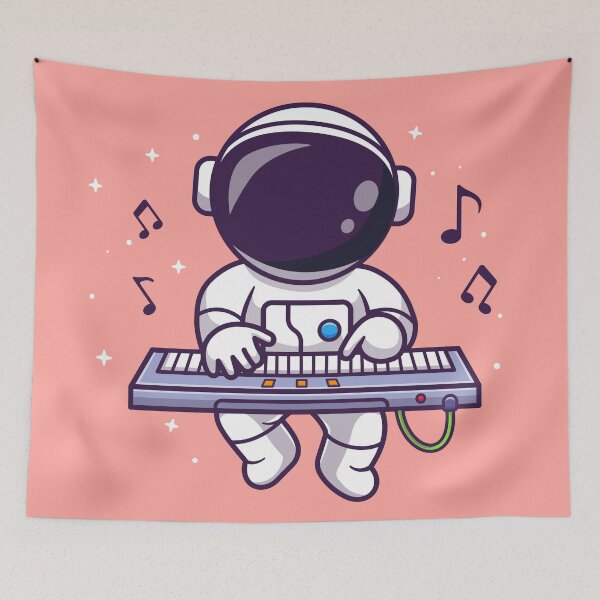Item preview,  Cute Astronaut Playing Space Piano - Cartoon Vector Icon designed and sold by hjian8219.