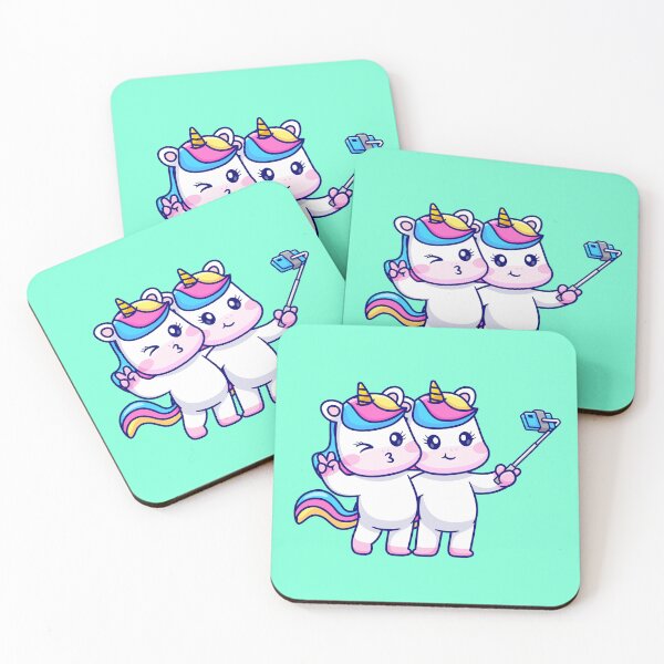 Item preview, Cute Unicorn Couple Taking Selfie - Cartoon Vector Icon designed and sold by hjian8219.