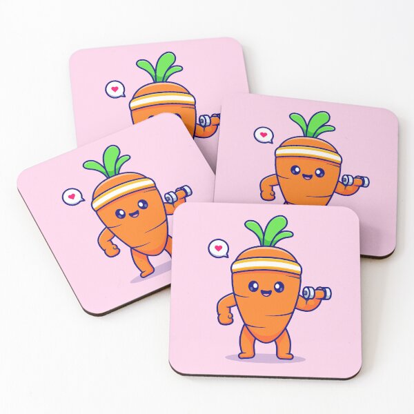 Item preview, : Cute Carrot Lifting Dumbbell - Cartoon Vector Icon designed and sold by hjian8219.