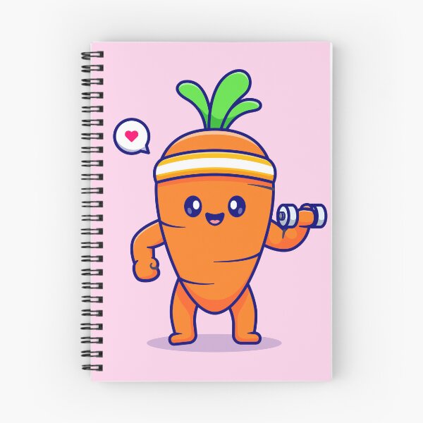 Item preview, : Cute Carrot Lifting Dumbbell - Cartoon Vector Icon designed and sold by hjian8219.