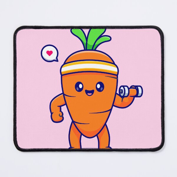 Item preview, : Cute Carrot Lifting Dumbbell - Cartoon Vector Icon designed and sold by hjian8219.