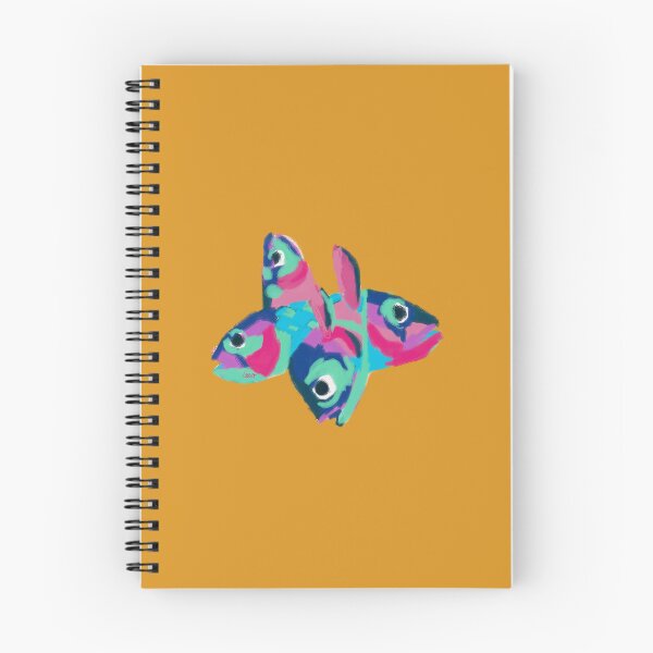 Item preview, Multicolored fish heads (yellow background) designed and sold by MentaLee.