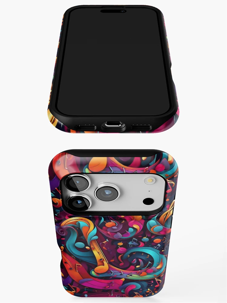 Thumbnail 3 of 4, iPhone Case, Abstract Musical Notes Pattern designed and sold by Patternliss.