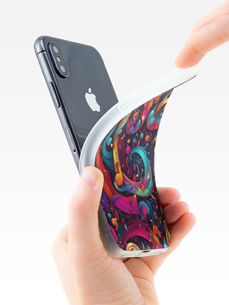 Thumbnail 4 of 5, iPhone Case, Abstract Musical Notes Pattern designed and sold by Patternliss.