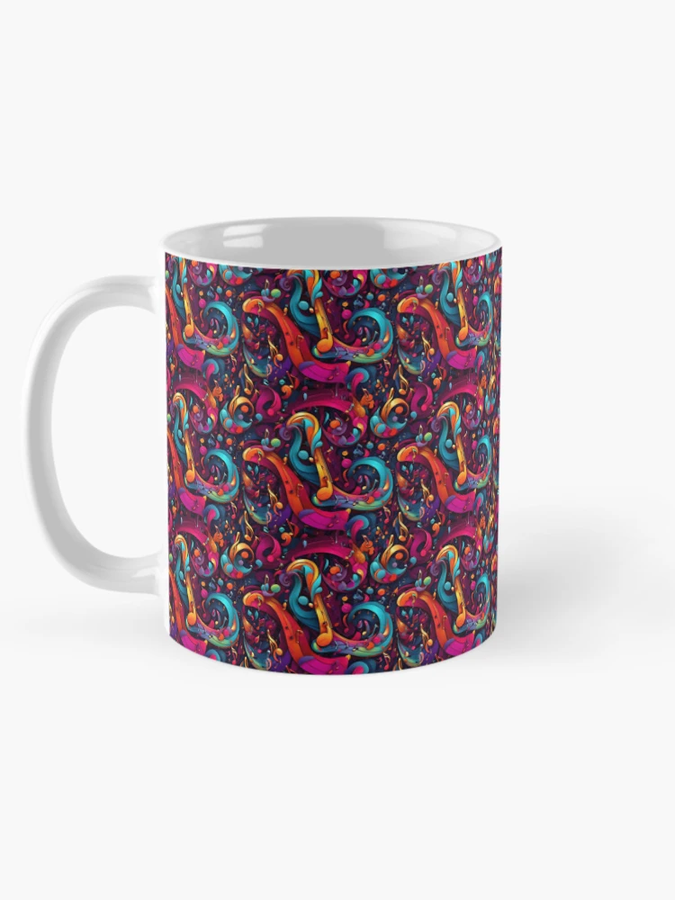 Thumbnail 5 of 6, Coffee Mug, Abstract Musical Notes Pattern designed and sold by Patternliss.