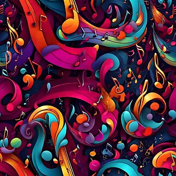 Artwork thumbnail, Abstract Musical Notes Pattern by Patternliss