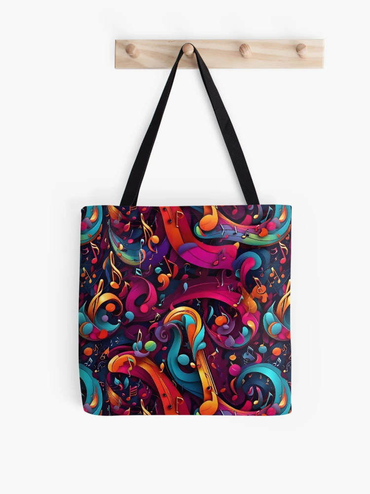 Thumbnail 1 of 2, Tote Bag, Abstract Musical Notes Pattern designed and sold by Patternliss.