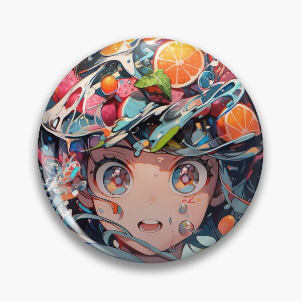 Item preview, Adorable Surreal Fruit Juice Splash Anime Girl designed and sold by bubblegoth.