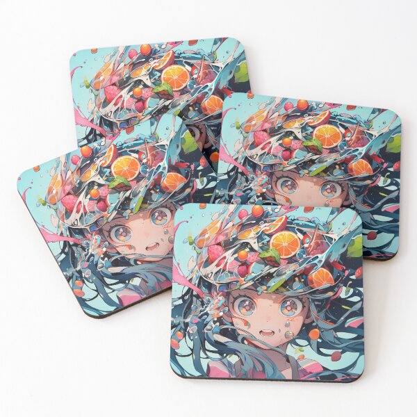Item preview, Adorable Surreal Fruit Juice Splash Anime Girl designed and sold by bubblegoth.