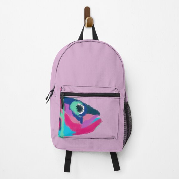 Item preview, Multicolored fish heads (pink background) designed and sold by MentaLee.