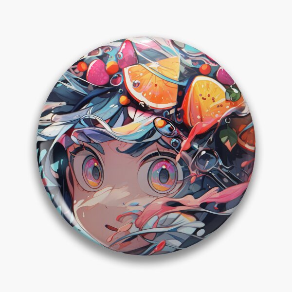 Item preview, Adorable Surreal Fruit Cap Anime Girl designed and sold by bubblegoth.