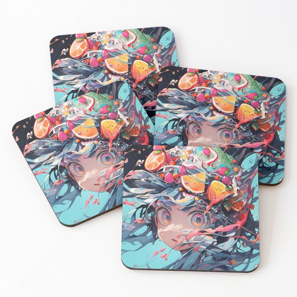 Item preview, Adorable Surreal Fruit Cap Anime Girl designed and sold by bubblegoth.