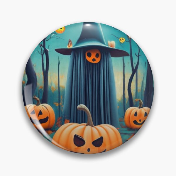 Item preview, Funny Pumpkins with a scary ghost in woods designed and sold by Studio-DesignWw.