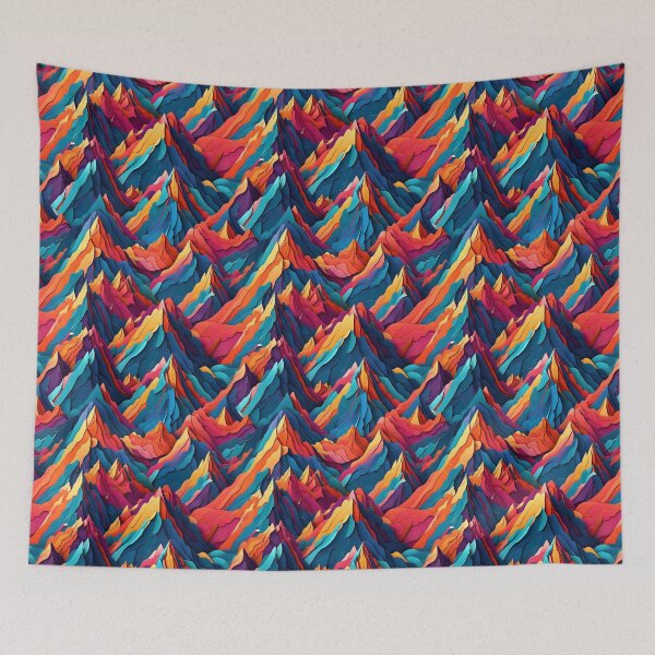 Item preview, Retro Mountains Pattern designed and sold by Patternliss.
