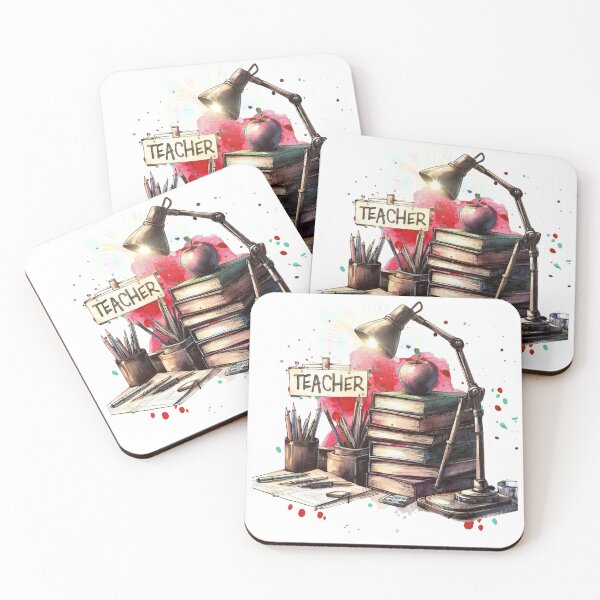 Item preview, Teacher, Books and Lamp Art designed and sold by Faithloveshop.