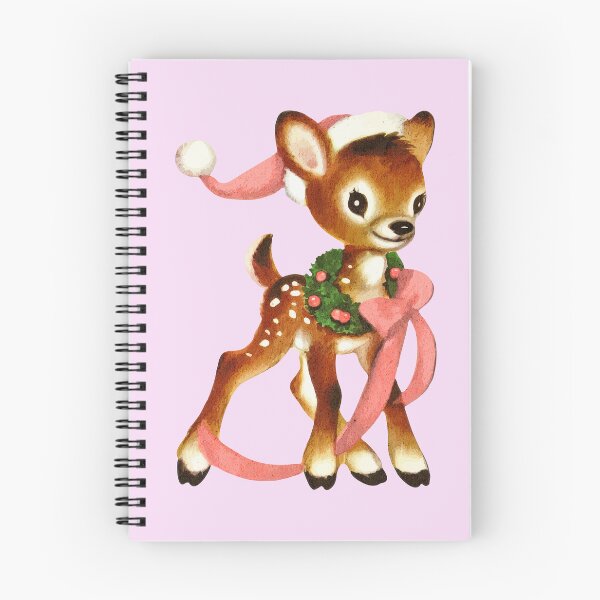 Aperçu de l'œuvre Renne mignon de Noël rétro avec couronne créée et vendue par PUFFYP.