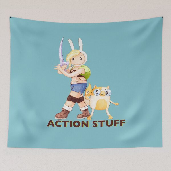 Item preview, Action Stuff! Fionna and Cake / Adventure Time fan art designed and sold by Lavinia Knight.