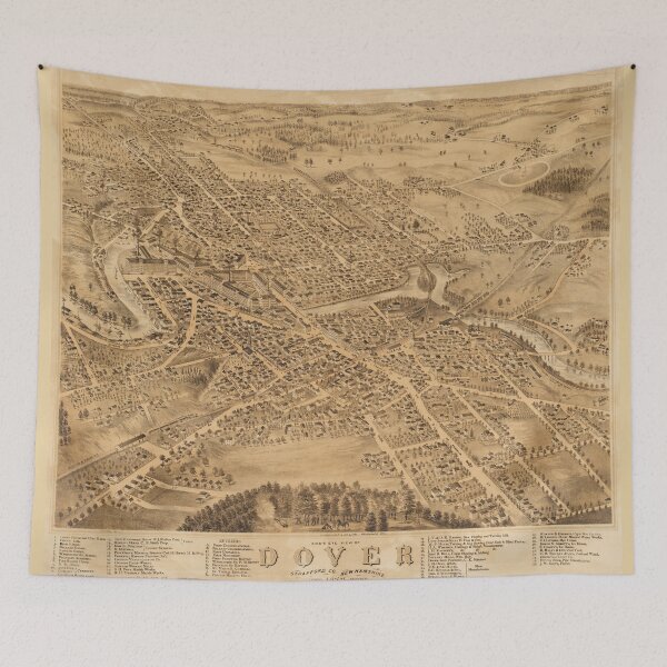 Item preview, Vintage Pictorial Map of Dover NH (1877) designed and sold by BravuraMedia.