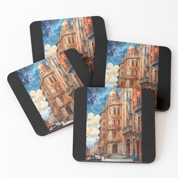 Item preview, Abstract Oil Painting In European Town designed and sold by PlanetMarker.