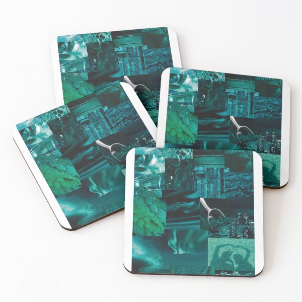 Item preview, teal/cyan collage wallpaper designed and sold by hales3204.