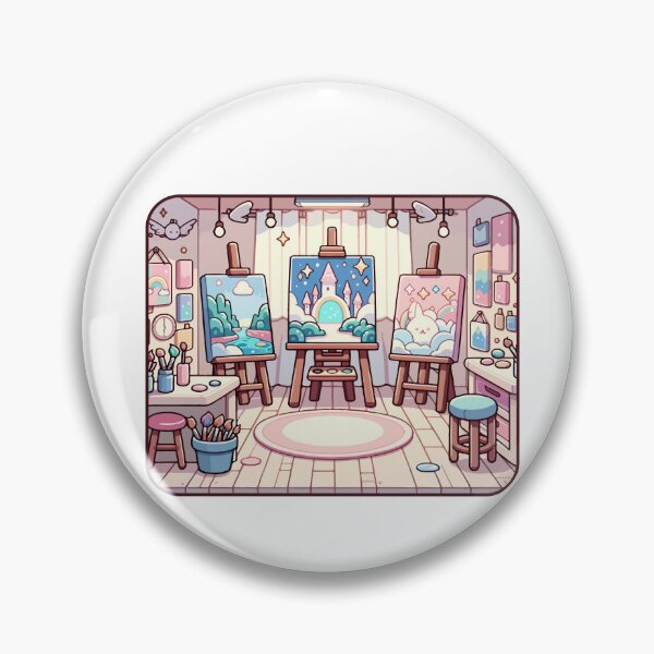 Item preview, Dreamy Pastel Art Studio with Whimsical Paintings designed and sold by OniumEth.