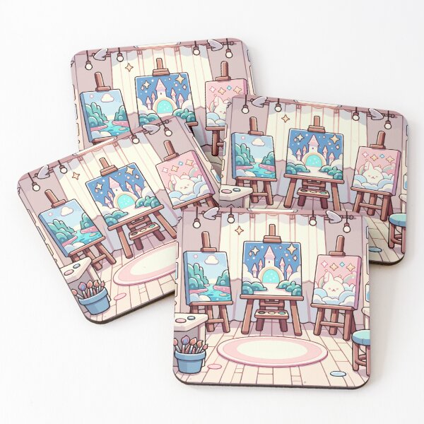 Item preview, Dreamy Pastel Art Studio with Whimsical Paintings designed and sold by OniumEth.