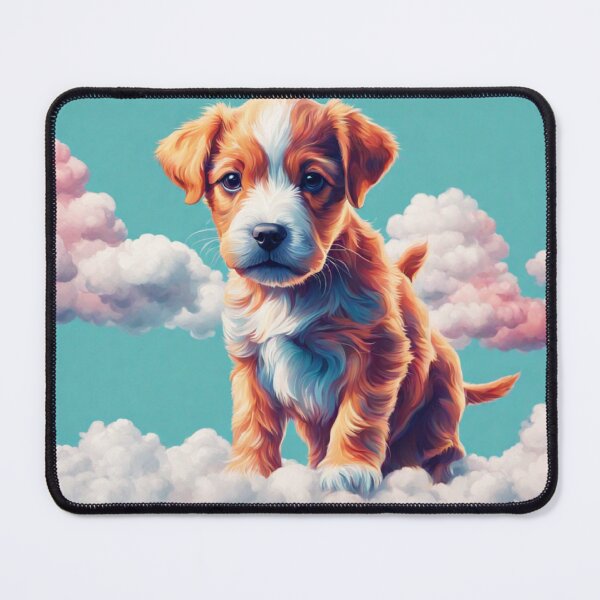 Item preview, cute puppy sitting on a cloud designed and sold by growing-mom.