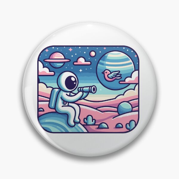 Item preview, Astronaut Observing Flying Bird on Otherworldly Landscape designed and sold by OniumEth.