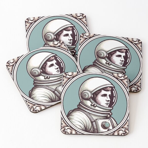 Item preview, Renaissance Astronaut: Vintage-Styled Space Explorer Portrait designed and sold by OniumEth.