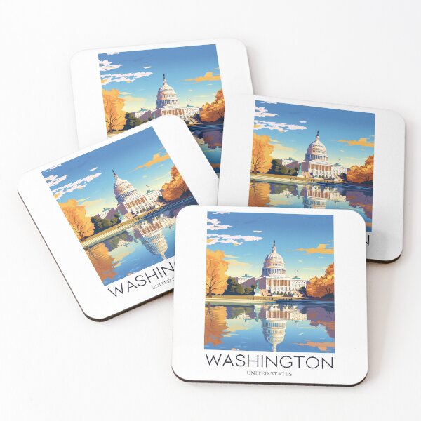 Item preview, A Pop Art Travel Print of Washington DC - US  designed and sold by StudioRedKoala.