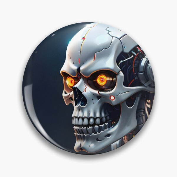 Item preview, Grinning cyber skull (side view) designed and sold by Zanimations.