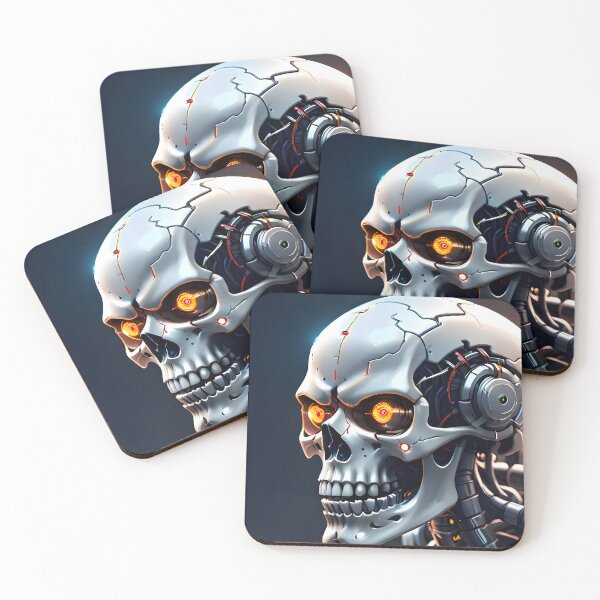 Item preview, Grinning cyber skull (side view) designed and sold by Zanimations.