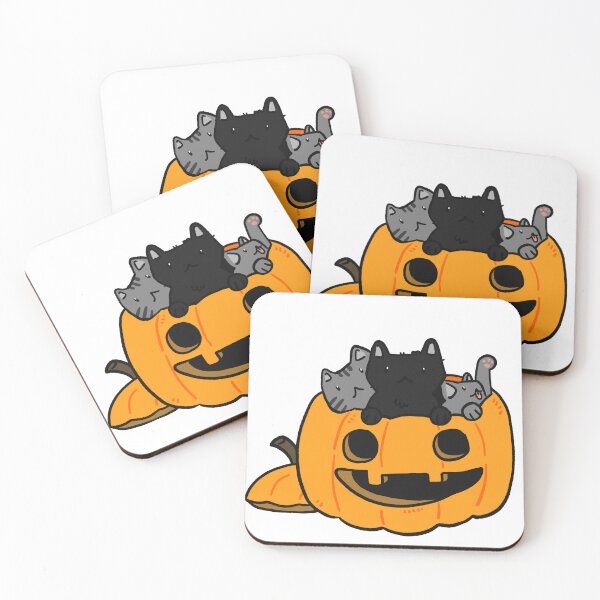 Item preview, HALLOWEEN PUMKIN KITTIES designed and sold by Childish by Design.